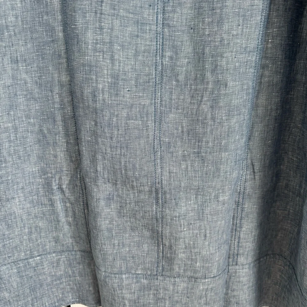 Sleeveless Linen Blue Dress - Picture 5 of 8